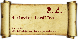 Miklovicz Loréna névjegykártya